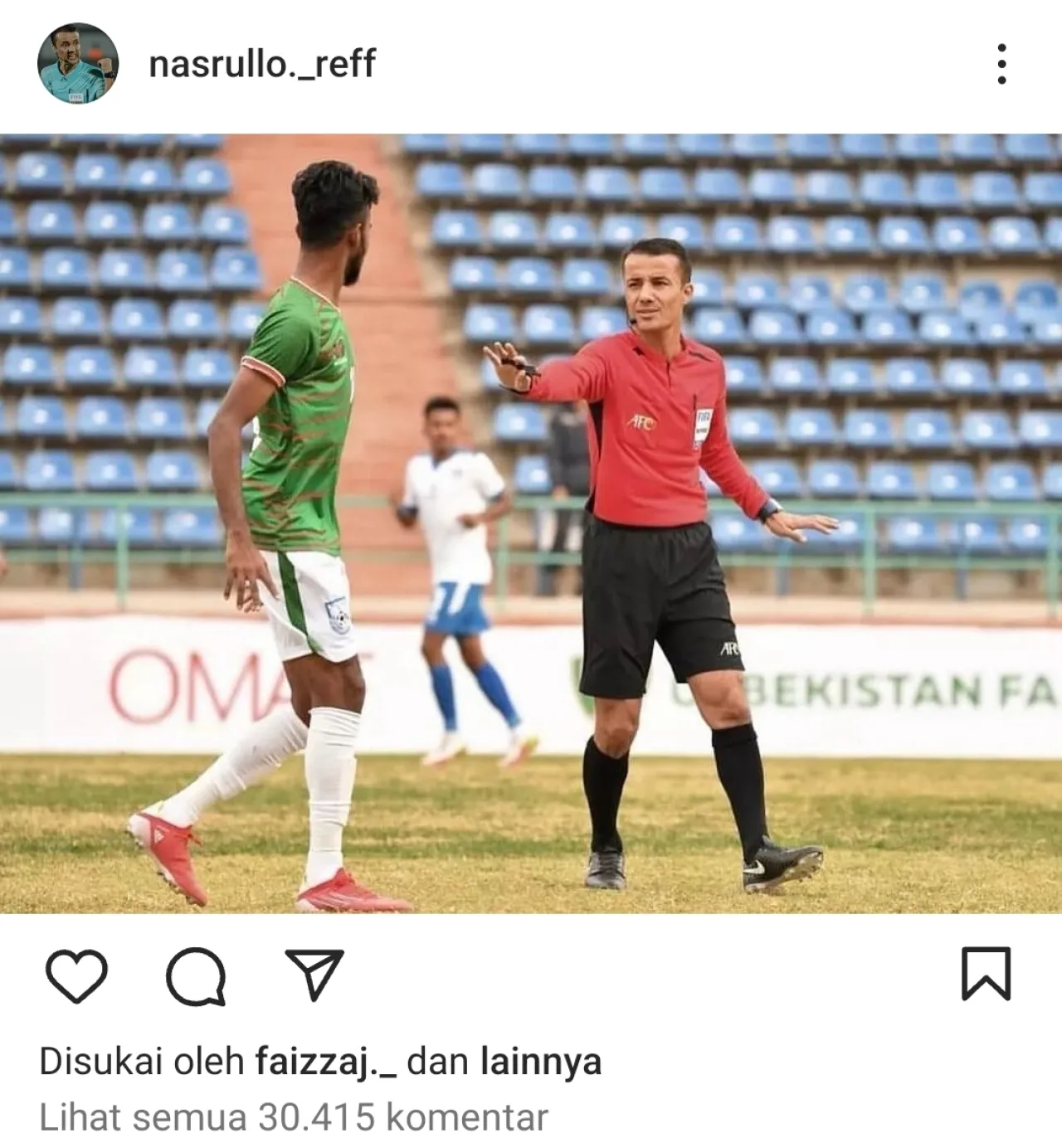 Netizen Indonesia Luapkan Kemarahan ke Akun Instagram Wasit Nasrullo Kabirov yang Dituding Tak Adil