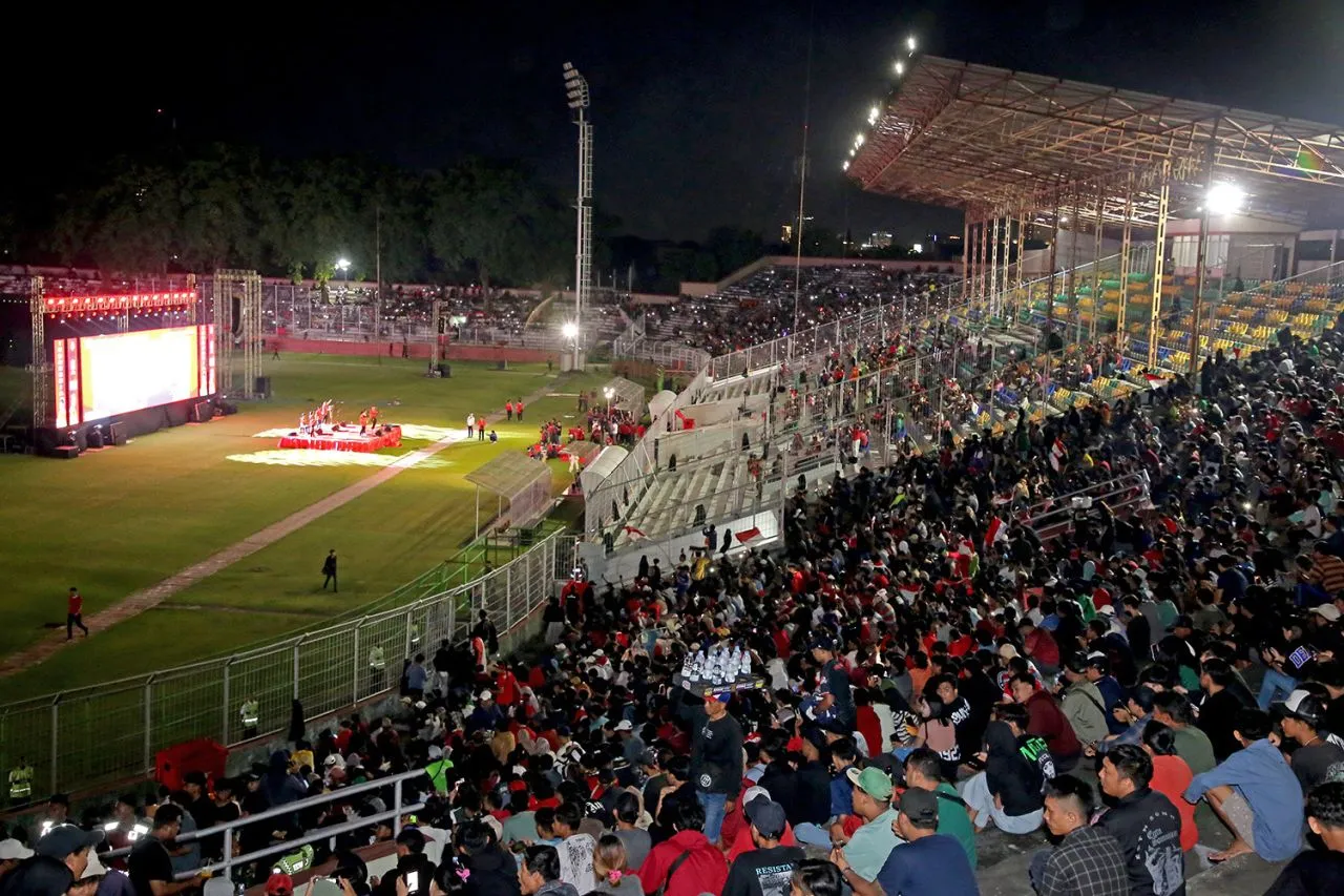Nobar Piala Asia U-23, Puluhan Ribu Suporter Padati Stadion G10N Dukung Timnas Indonesia
