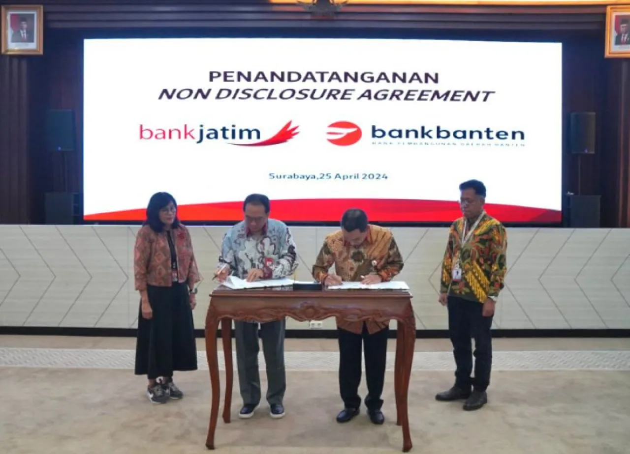 Jajaki KUB, Bank Jatim-Bank Banten Tandatangani NDA