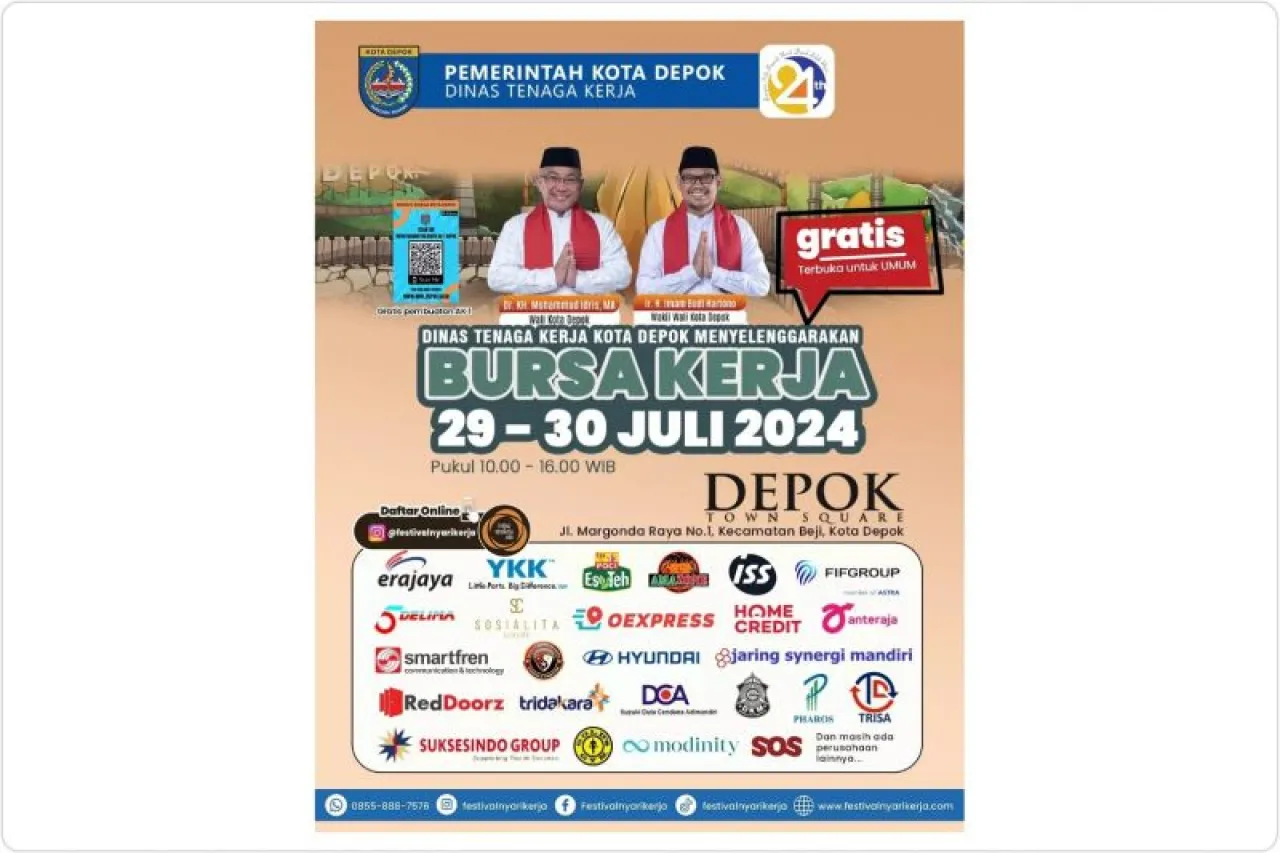 Pemkot Depok akan Gelar Bursa Kerja Tahun 2024, Ini Jumlah Lowongan Pekerjaan yang Tersedia