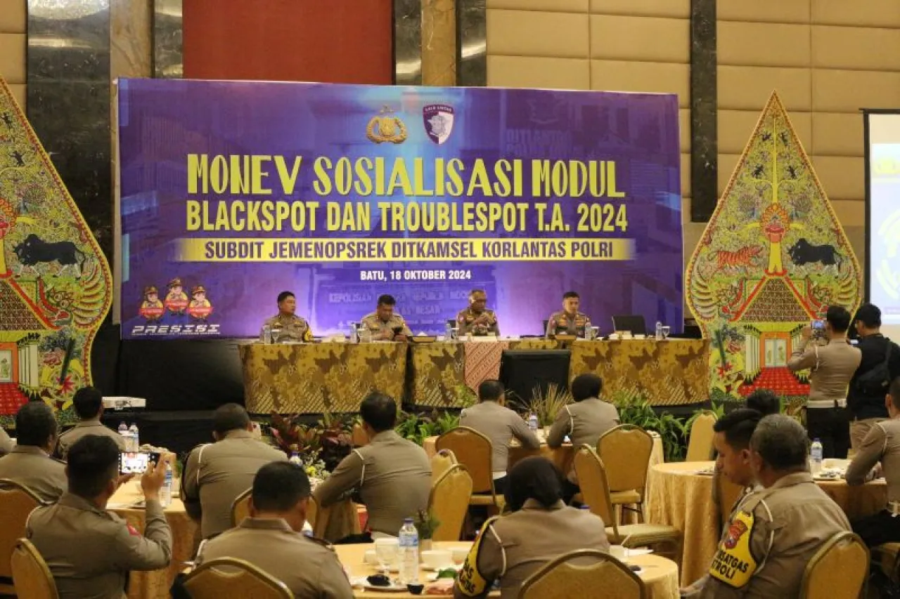 Korlantas Polri dan Satlantas Polres Batu Gelar Monev Sosialisasi Modul Blackspot & Trouble Spot 
