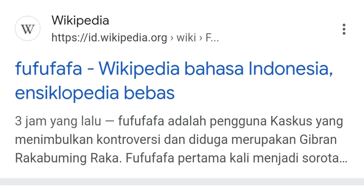 Fufufafa Sudah Masuk Wikipedia