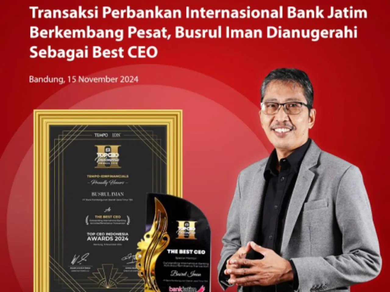 Dirut Bank Jatim Busrul Iman Best CEO
