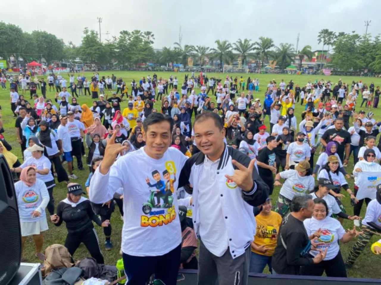Hari Terakhir Kampanye, Paslon Bonus Gelar Senam Hingga Istighosah