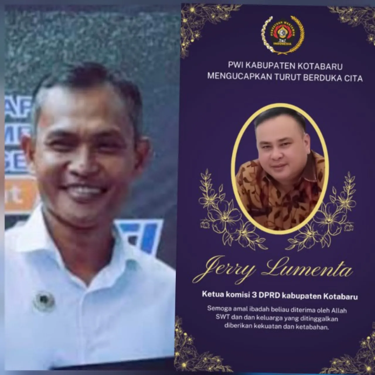 Ketua PWI Kotabaru Sampaikan Belasungkawa atas Meninggalnya Ketua Komisi III DPRD Kotabaru