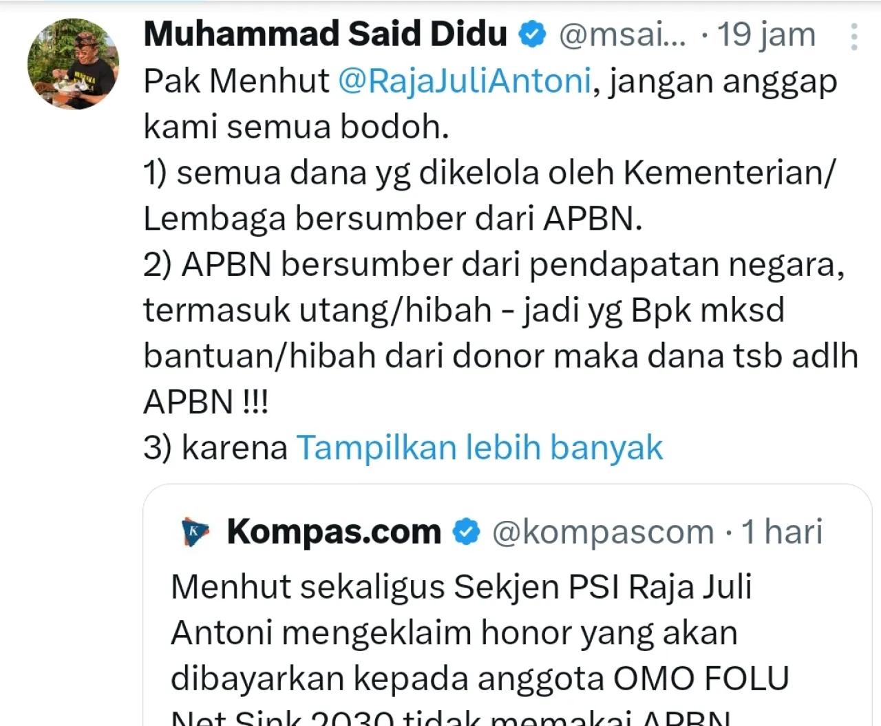 Bagi Jabatan ke Kader PSI, Raja Juli Ditegur Said Didu: Jangan Gunakan Uang Negara untuk Gaji Partai