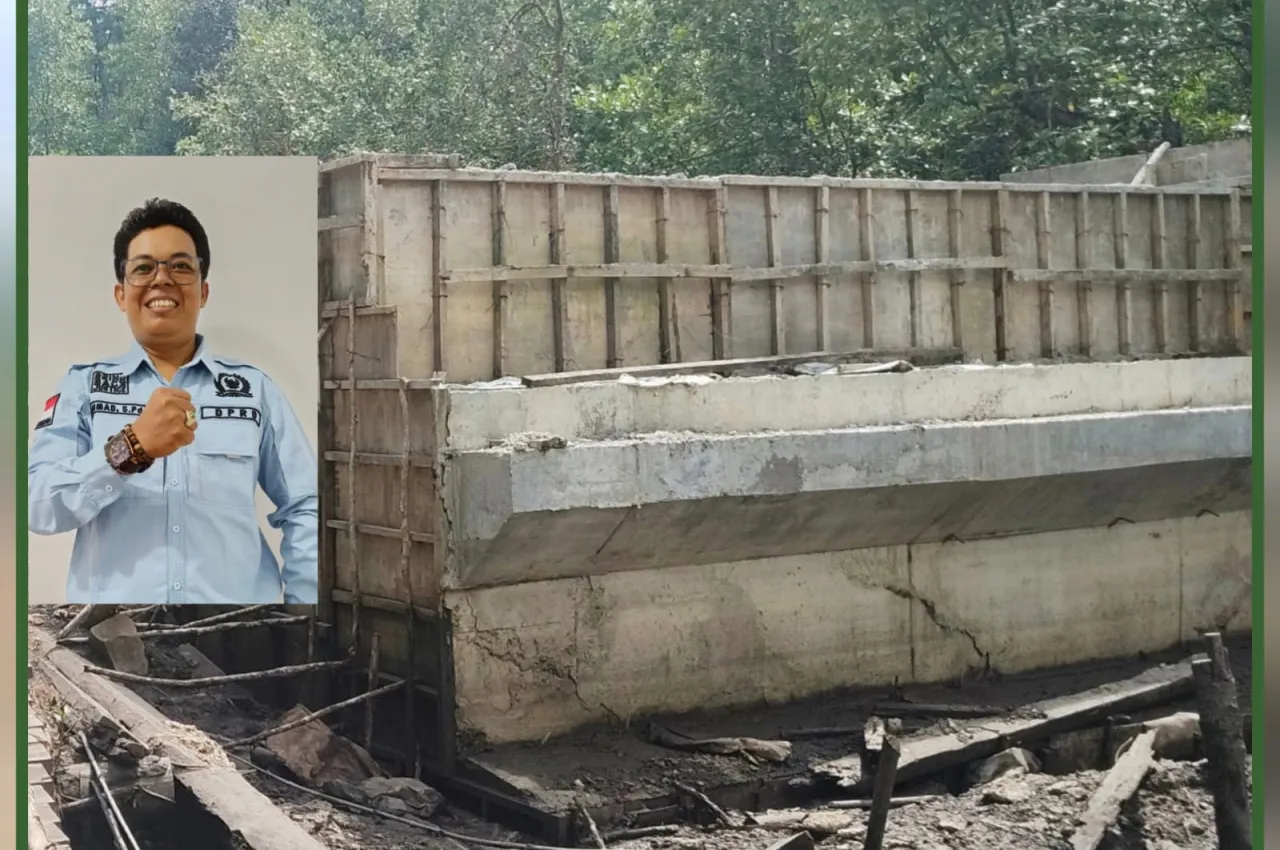 Jembatan Penghubung Desa Tanjung Semalantakan Tak Rampung, DPRD Kotabaru Sorot Kinerja Kontraktor