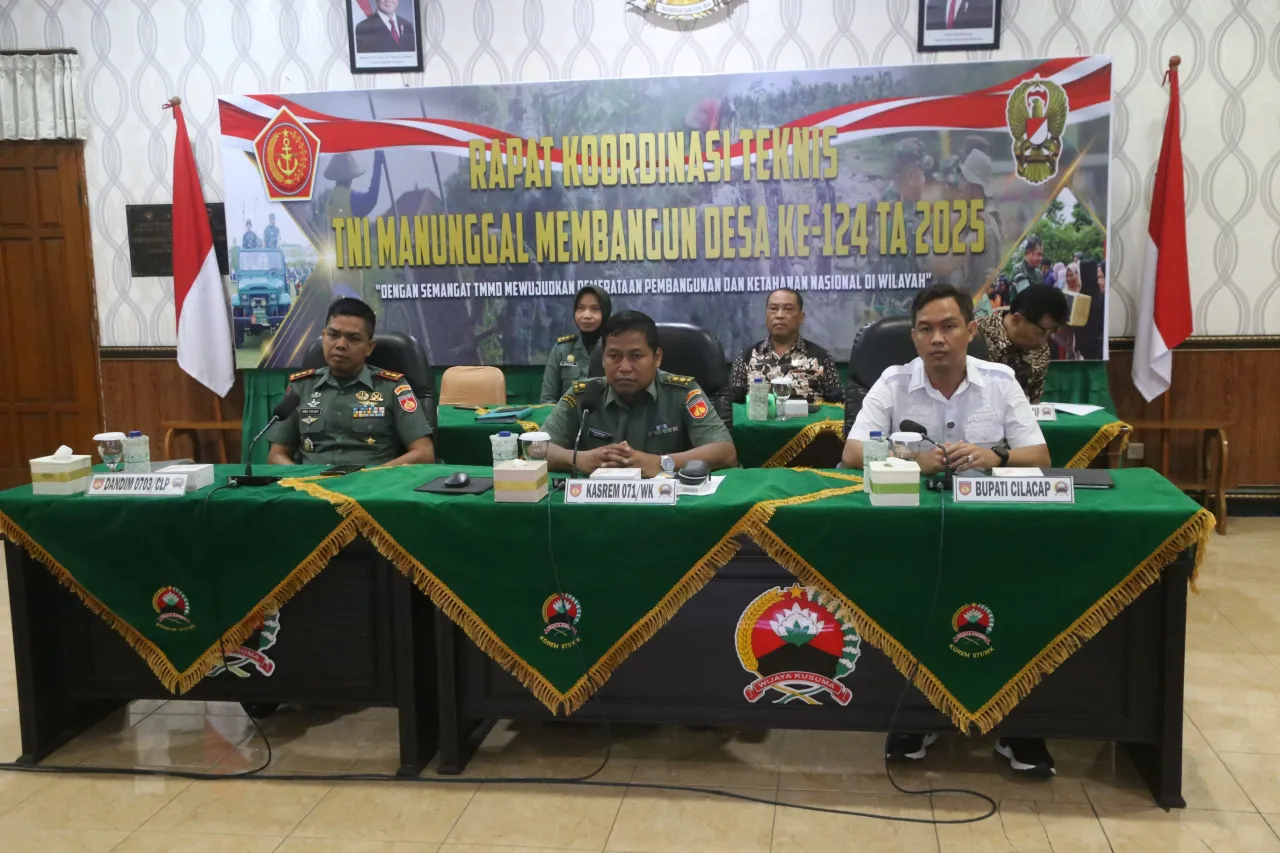 Dandim 0703 Cilacap Hadiri Rakornis TMMD Reguler ke-124