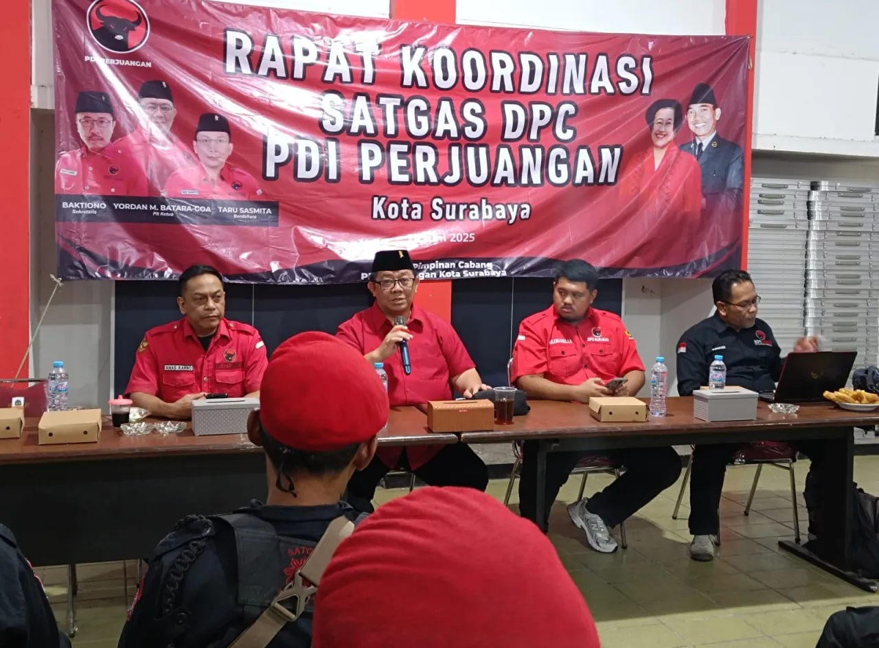 Satgas DPC PDIP Kota Surabaya Gelar Rapat Koordinasi