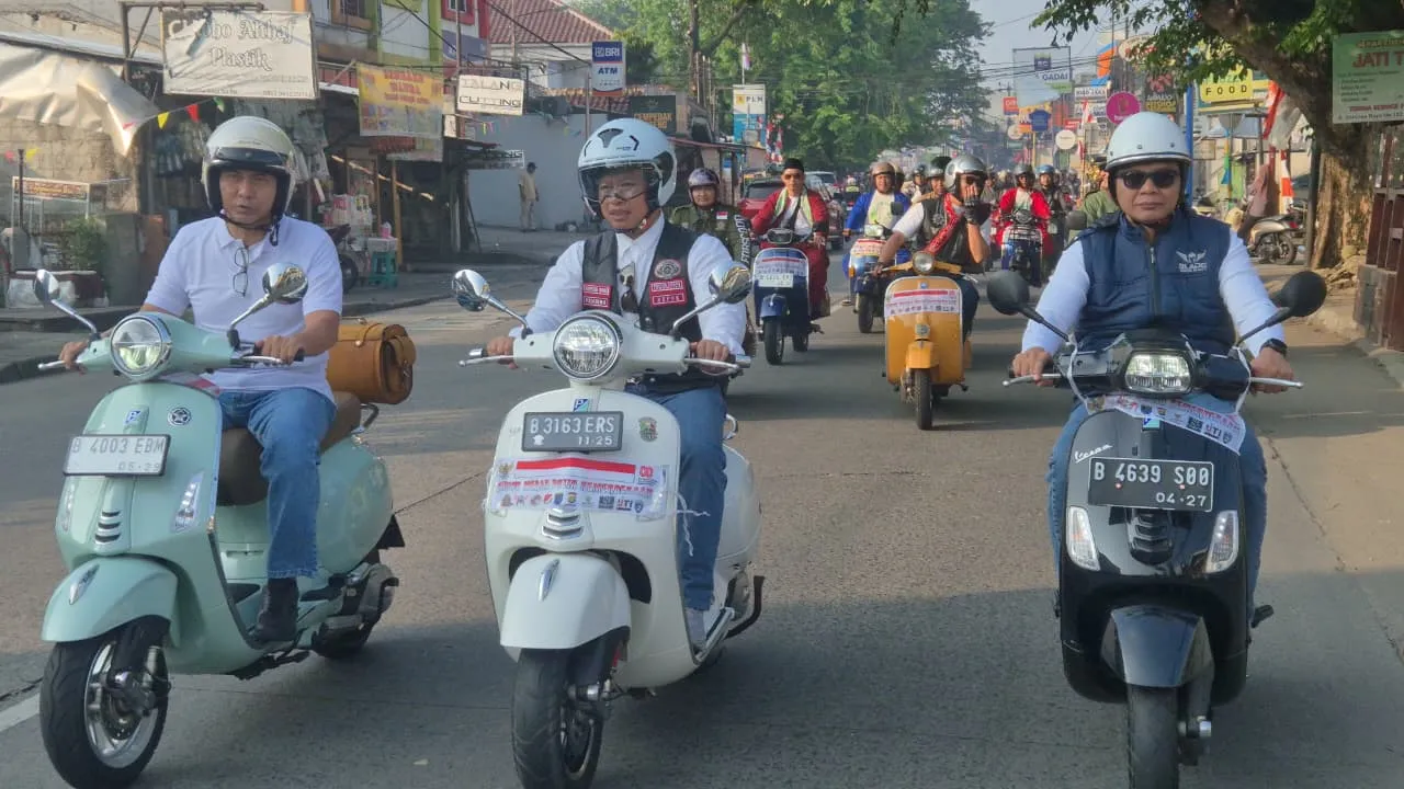 Rangkaian HUT ke-80 RI di Depok, Ratusan Biker Meriahkan Riding Merah Putih