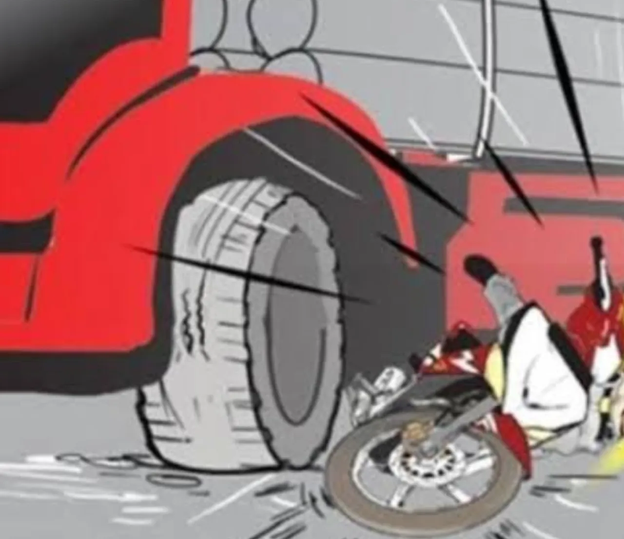 Tabrak Mobil dari Belakang karena Rem Mendadak, Pemotor Jatuh lalu Dilindas Truk 