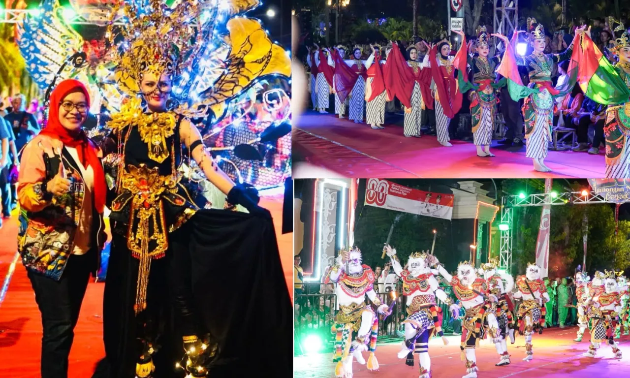 Lamongan Night Carnival Pesona Penampilan Maskot Disparbud Lamongan