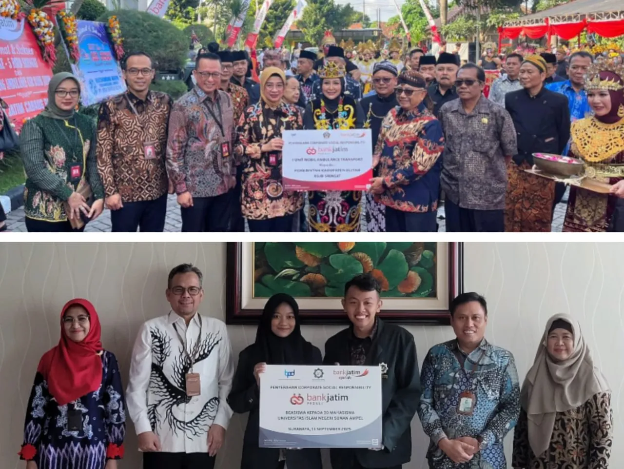 Peduli Kesehatan dan Pendidikan, Bank Jatim Serahkan CSR di Blitar dan UINSA