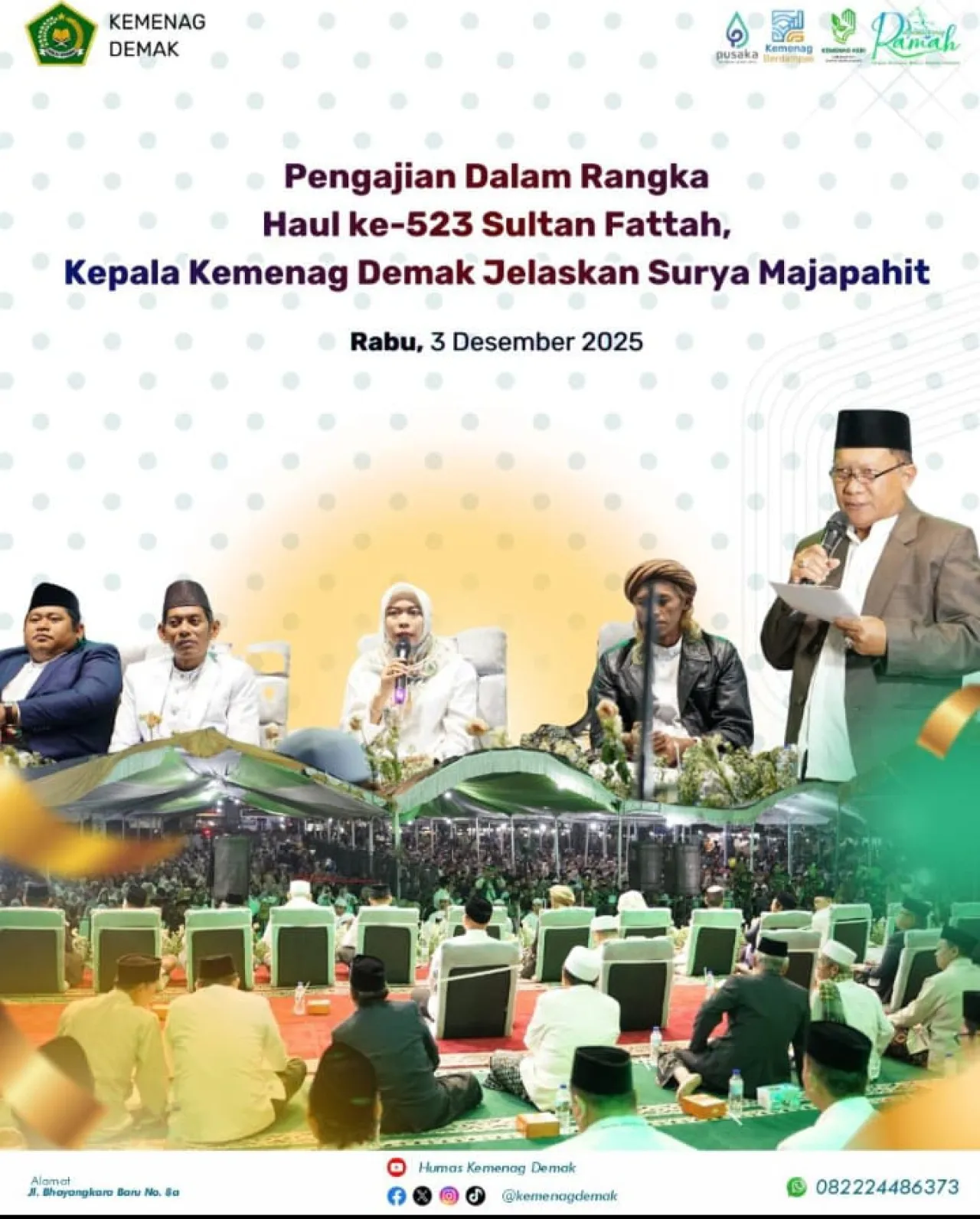 Surya Majapahit Dibacakan pada Peringatan Haul Kanjeng Sultan Fatah Demak