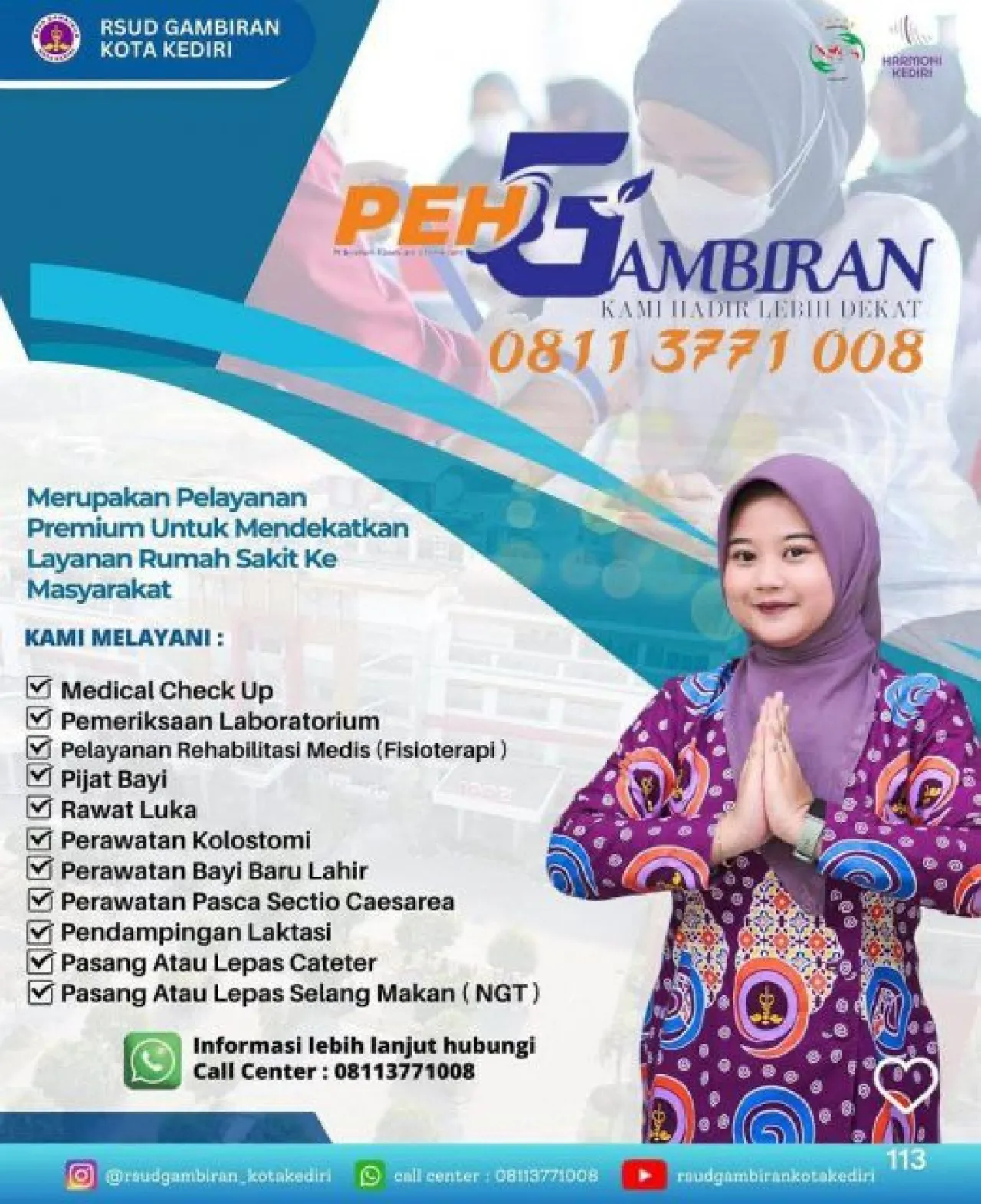 RSUD Gambiran Kota Kediri meluncurkan program Pelayanan Eksekutif Home (PEH). Foto: Istimewa