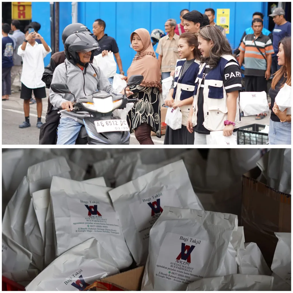 PT Avicent Indo Utama Bagikan 800 Paket Takjil di Jalan Basuki Rahmad Madiun