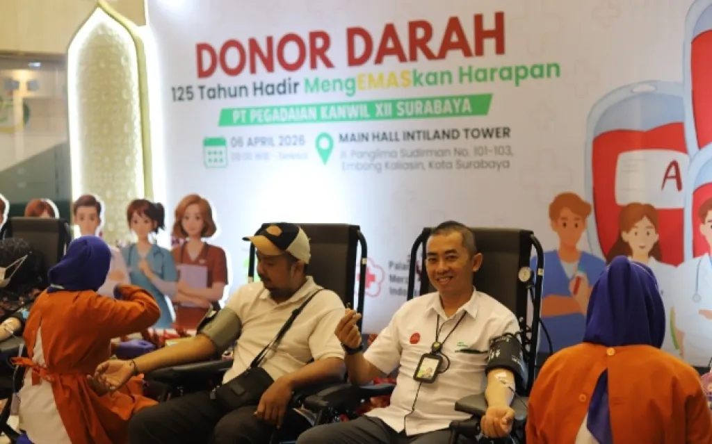 Pegadaian Surabaya Rayakan HUT ke-125 dengan Donor Darah, 125 Kantong Terkumpul