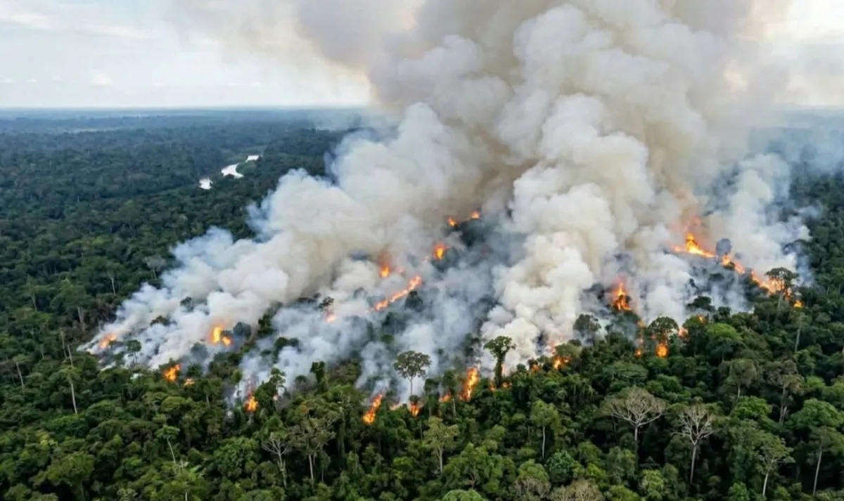 Penampakan hutan Papua yang terbakar. Foto: Dok Wakame
