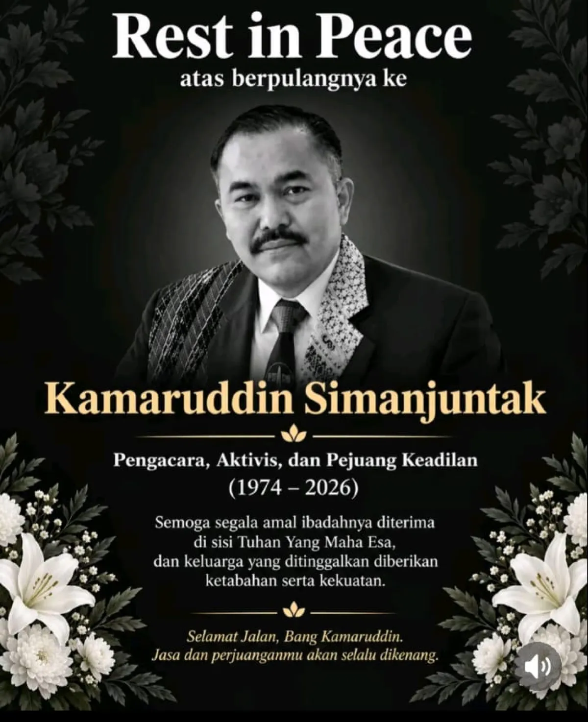 INNALILLAHI! Pengacara Kondang Kamaruddin Simanjuntak Meninggal Dunia