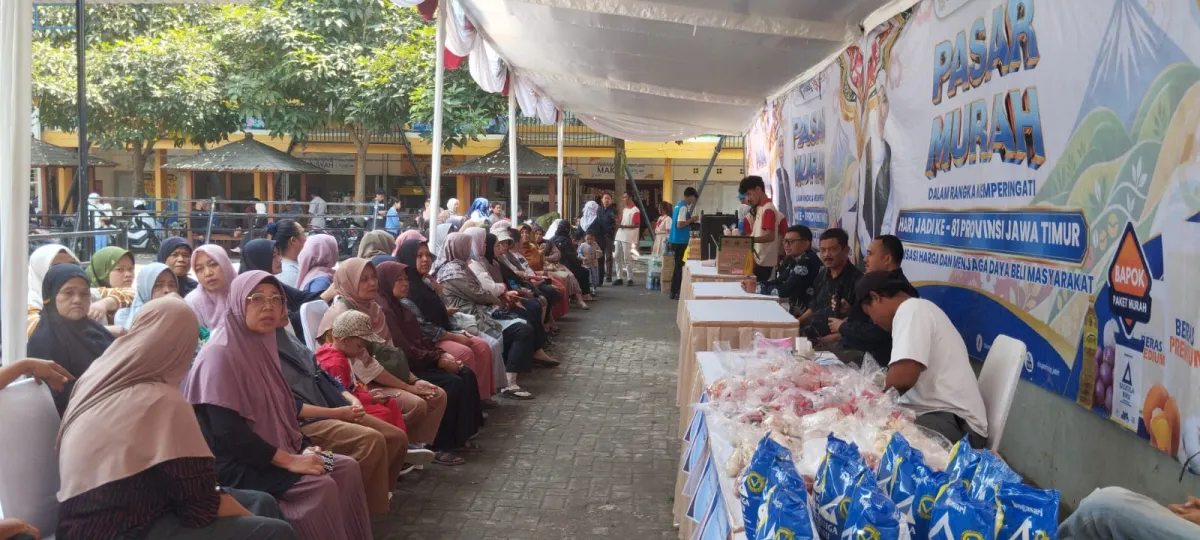 Beras SPHP Rp55 Ribu, Pasar Murah Jatim di serbu Warga Pesanggrahan