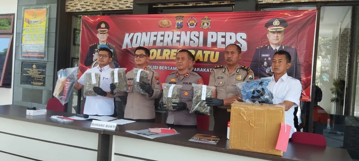 Polres Batu Ungkap Peredaran 5 Kg Ganja, Satu Pria di Pujon Ditangkap