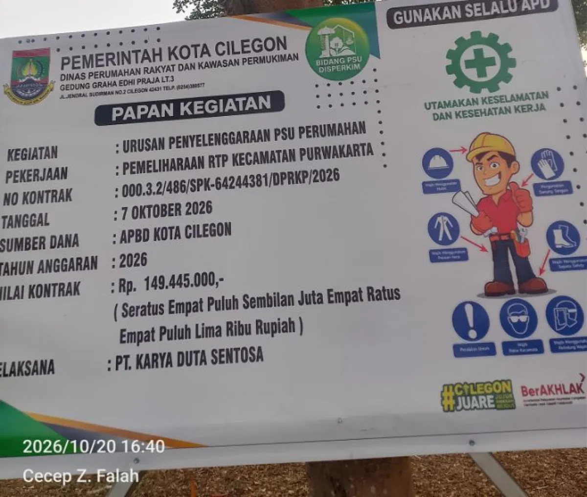 Dugaan Pinjam Bendera di Proyek RTP Purwakarta, Hilman Akui PT Miliknya, Perkim: Penandatangan Bertanggung Jawab
