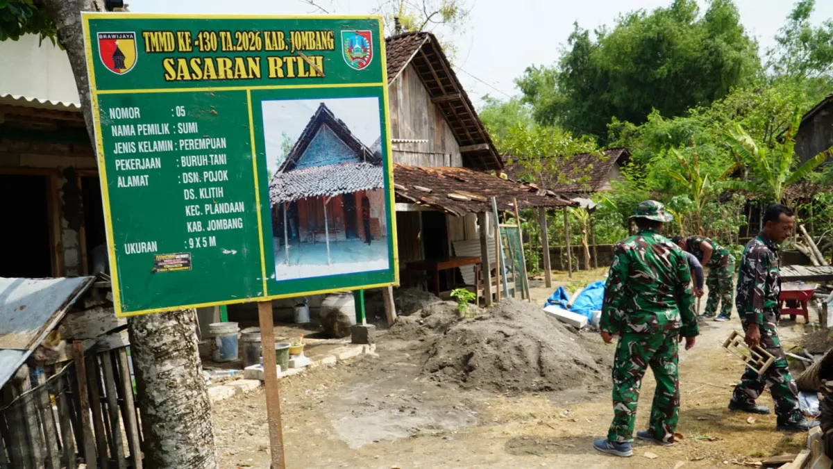 TMMD ke-130 Sentuh Warga Pelosok, 10 Rumah di Jombang Direhabilitasi 