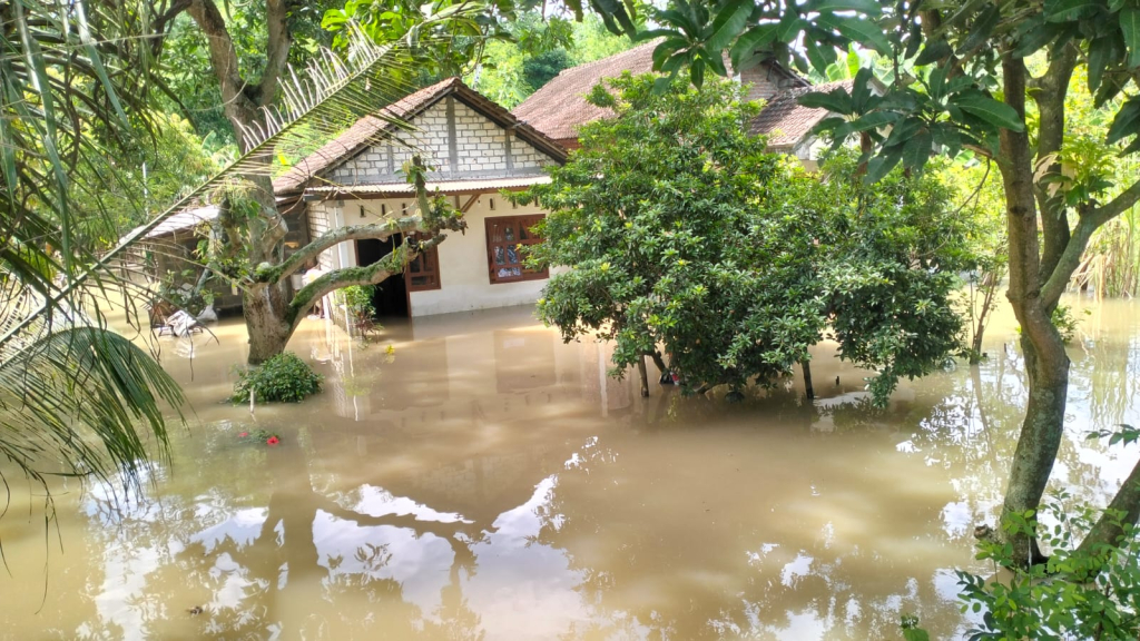 Luapan Kali Lamong Kembali Terjang Wilayah Balongpanggang–Benjeng Gresik