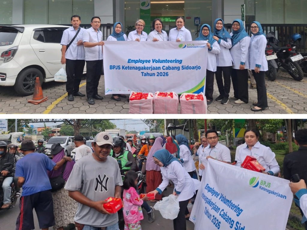 BPJS Ketenagakerjaan Sidoarjo Gelar Employee Volunteering, Berbagi Takjil Kepada Peserta dan Masyarakat