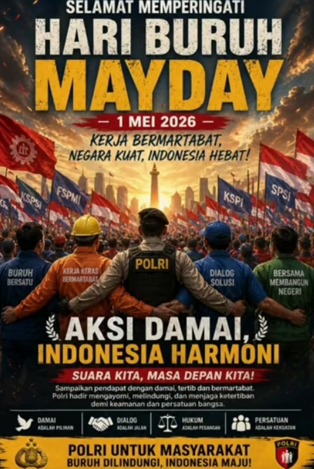 May Day 2026, Kabid Humas: Personil Gabungan Berikan Layanan Prima dan Humanis untuk Buruh