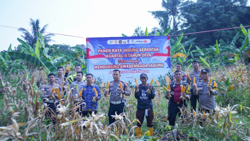 Sat Lantas Polres Kab. Bogor Turun ke Lahan, Dukung Panen Raya Jagung Serentak Kuartal II 2026