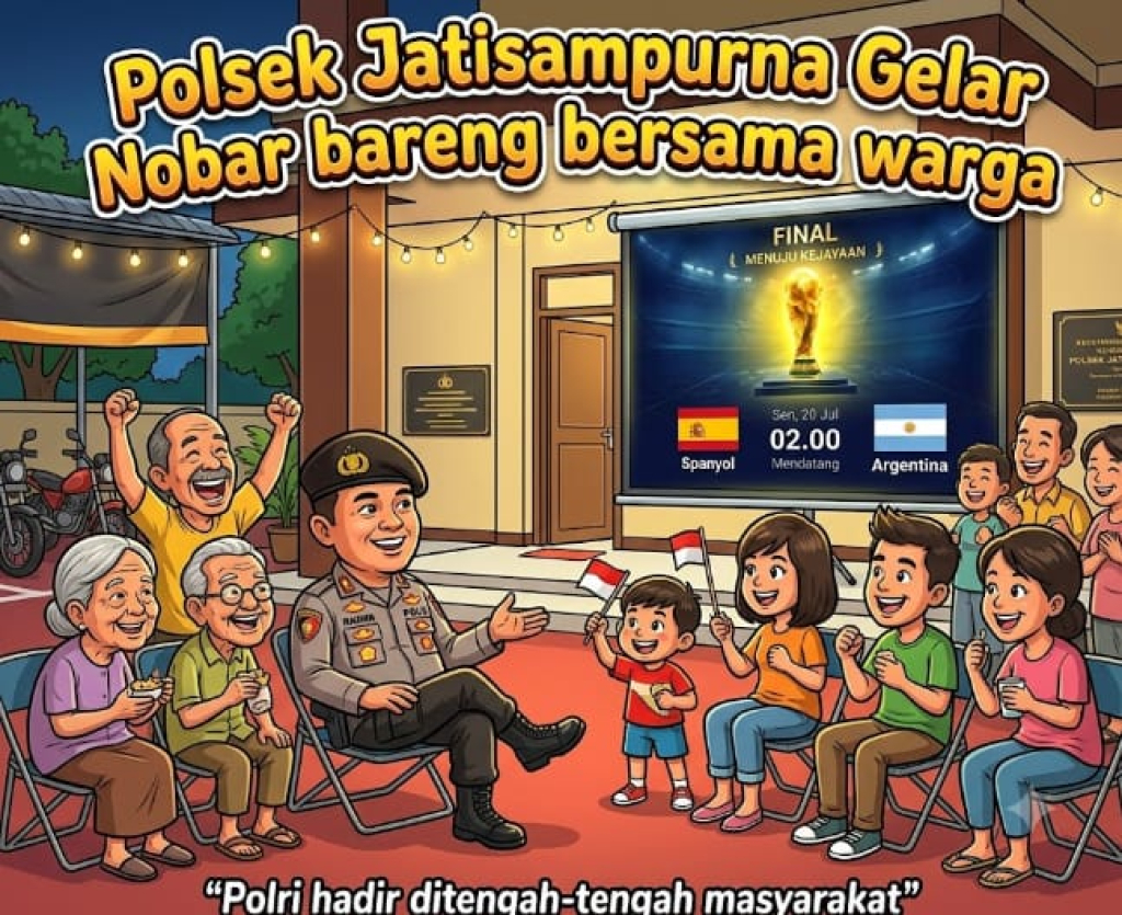 Polsek Jatisampurna Gelar Nobar Final Piala Dunia 2026, Ajak UMKM Ikut Meramaikan