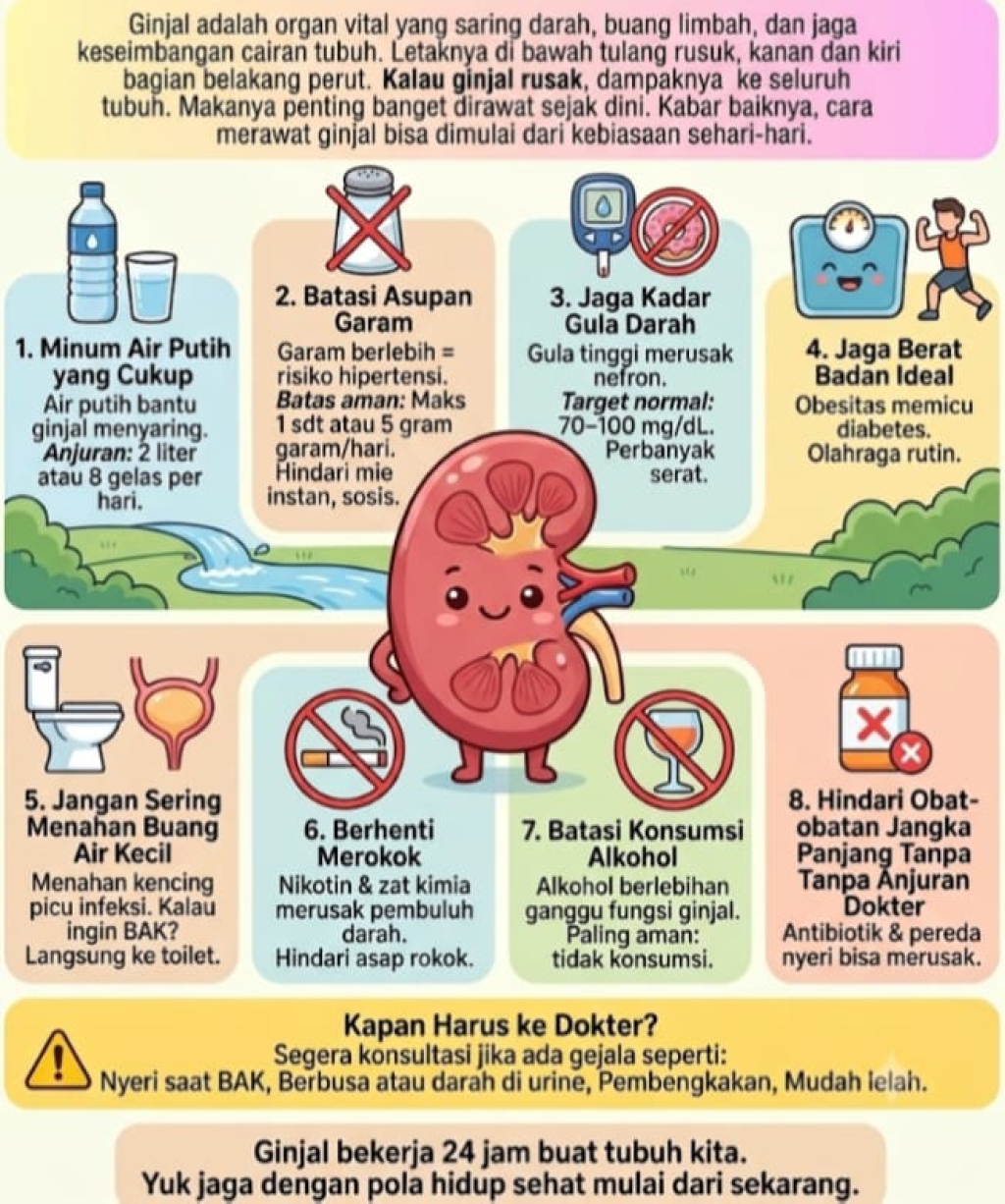 8 Cara Merawat Ginjal Agar Tetap Sehat