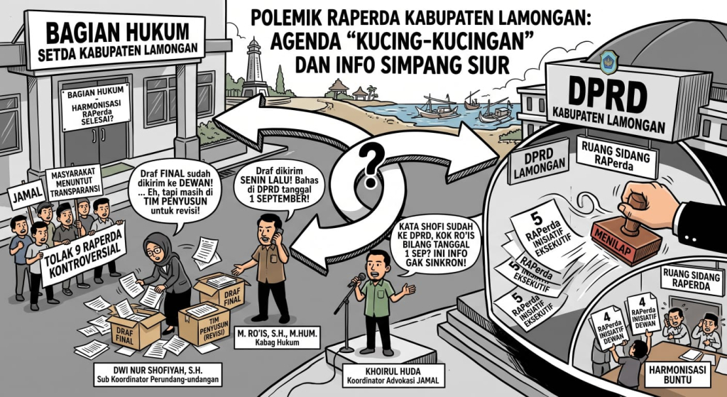 Kontroversi Raperda Lamongan Kian Memanas, Informasi Internal Bagian Hukum Dipertanyakan
