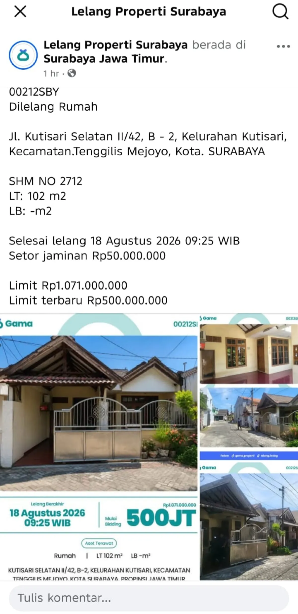 Eksekusi Lelang Rumah Diduga tanpa Restrukturisasi Kredit dan Harga Diturunkan, Debitur di Surabaya Gugat Bank BUMN