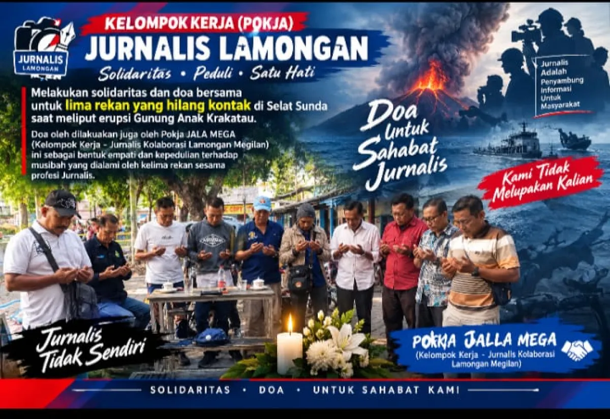 Jurnalis Lamongan Gelar Doa Bersama untuk Lima Rekan yang Hilang di Selat Sunda